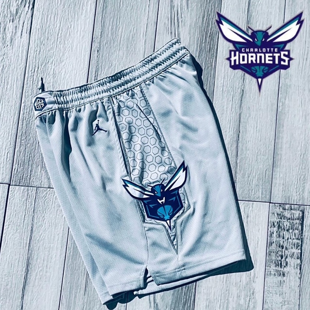 Jordan Brand Charlotte Hornets City Edition basketball Shorts- Gray + Purple